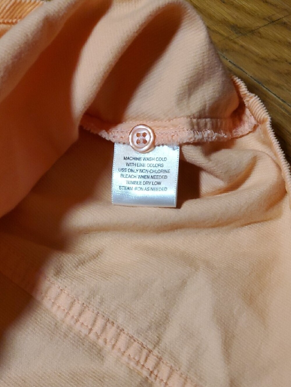 Peach Button-Up Corduroy Shirt - Picture 7 of 9
